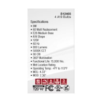 8A19/CL/LED/E26/950/4PK/120V - S12465