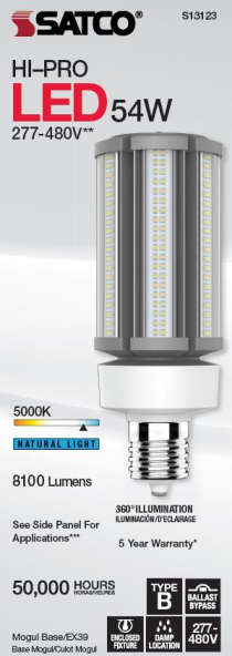 54W/LED/HID/5K/277-480V/EX39 - S13123