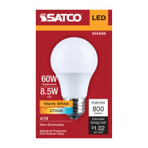 8.5A19L/827/E26/P/ND/1PK - S14308