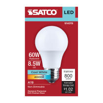 8.5A19L/840/E26/P/ND/1PK - S14315
