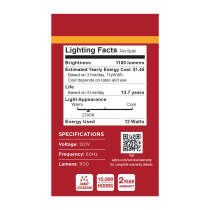 12A19L/827/E26/P/ND/1PK - S14322