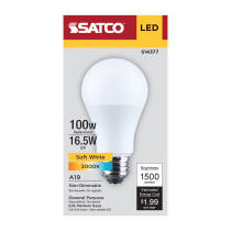 16.5A19L/930/E26/P/ND/1PK - S14377