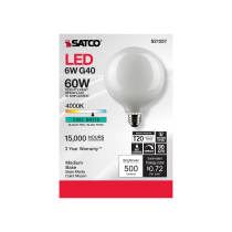 6G40/WH/LED/E26/940/120V - S21257
