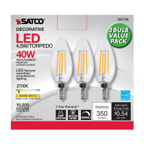 4.5W CTC/LED/27K/CL/120V/3PK - S21708