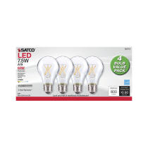 7.5A19/CL/LED/E26/27K/120V/4PK - S21713