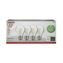 7.5A19/CL/LED/E26/27K/120V/4PK - S21713