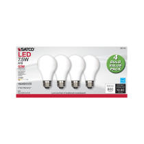 7.5A19/SW/LED/E26/27K/120V/4PK - S21714