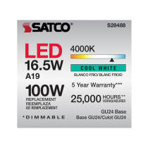 16.5A19LED/940/GU24/120V - S28488