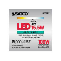 15.5A19/LED/40K/ND/120V - S28787