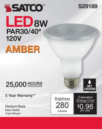 8PAR30/LN/LED/40'/AMBER - S29189