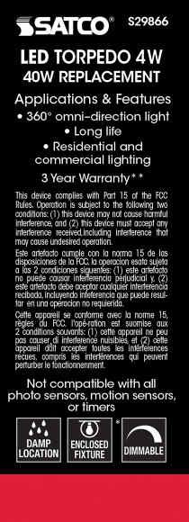 4W CTC/LED/50K/CL/120V - S29866