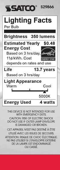 4W CTC/LED/50K/CL/120V - S29866