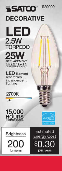 2.5W CTC/LED/27K/CL/120V - S29920