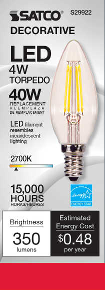 4W CTC/LED/27K/CL/120V - S29922