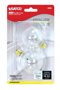 40W G16 1/2 CAND CLEAR - S3728