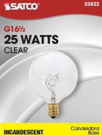 25W G16 1/2 CAND CLR - S3822