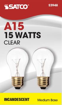 15W A-15 CLEAR MED BASE - S3948