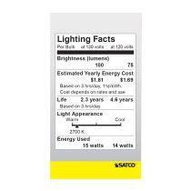 15W A-15 FROSTED MED BASE - S3949