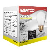 15W A-15 FROSTED MED BASE - S3949