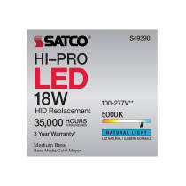 18W/LED/HP/850/100-277V/E26 - S49390