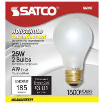 25W A-19 FROSTED 120 VOLT - S6050