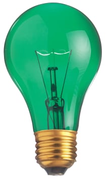25W A19 TRANS. GREEN 130V - S6081