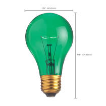 25W A19 TRANS. GREEN 130V - S6081