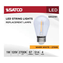 1W/LED/S14/CL/27K/120V/ND/4PK - S8021R1