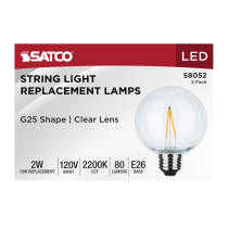 2W/LED/G25/822/120V/2PK - S8052