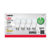 12.5A19/LED/27K/ND/120V/4PK - S8564
