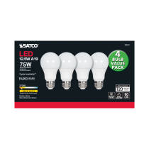12.5A19/LED/27K/ND/120V/4PK - S8564