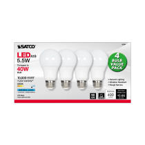 5.5A19/LED/5000K/ND/120V/4PK - S8594