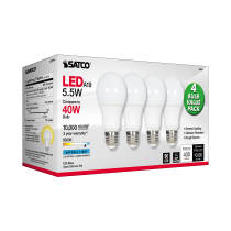 5.5A19/LED/5000K/ND/120V/4PK - S8594