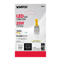 LED 1.6W JC/G4 12V 3000K/CARD - S8600