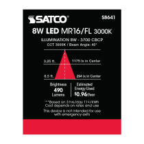 8MR16/LED/40'/30K/90CRI/12V - S8641