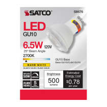 6.5MR16/LED/25'/27K/120V/GU10 - S8676