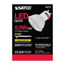 6.5MR16/LED/25'/27K/120V/GU10 - S8676