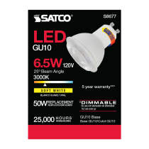 6.5MR16/LED/25'/30K/120V/GU10 - S8677