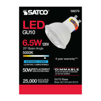 6.5MR16/LED/25'/50K/120V/GU10 - S8679