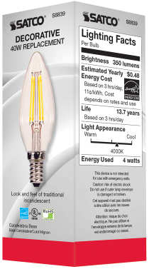 4W CTC/LED/40K/CL/120V - S8839