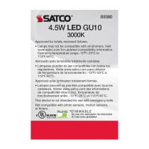 4.5MR16/LED/40'/830/120V/GU10 - S9380