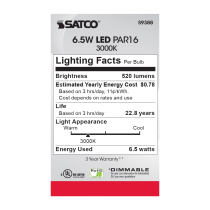 6.5PAR16/LED/40'/3000K/120V - S9388