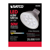 6.5MR16/LED/25'/27K/12V - S9490