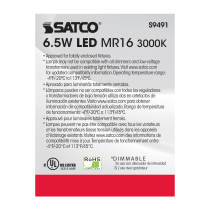 6.5MR16/LED/25'/30K/12V - S9491