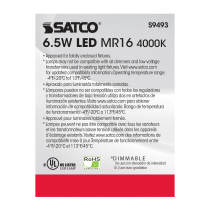 6.5MR16/LED/25'/40K/12V - S9493
