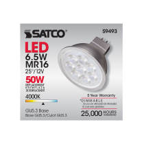 6.5MR16/LED/25'/40K/12V - S9493