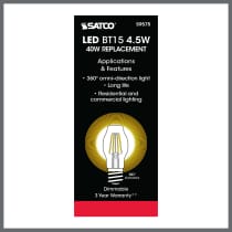 4.5BT15/CL/LED/E26/27K/120V - S9575