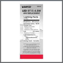 4.5BT15/CL/LED/E26/27K/120V - S9575