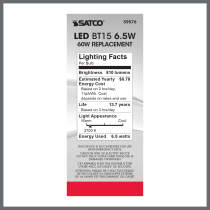 6.5BT15/CL/LED/E26/27K/120V - S9576