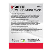6.5MR16/LED/40'/30K/12V/90CRI - S9616
